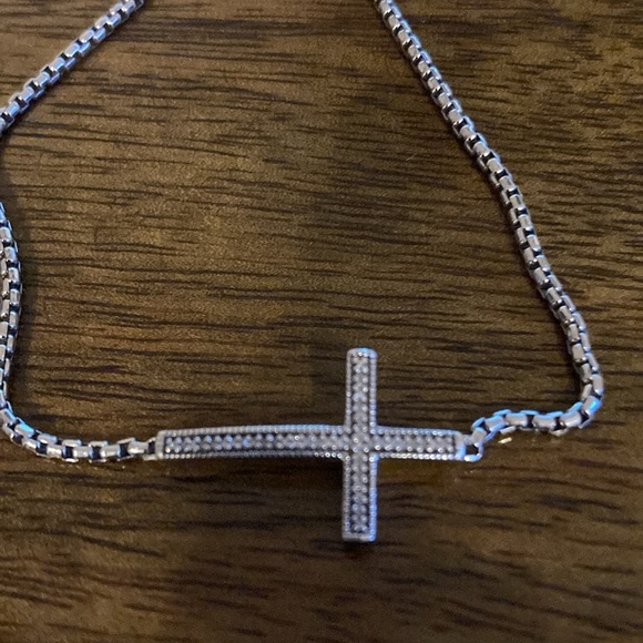Rhythm and Muse Diamond-Accent Sterling Silver Cross Bracelet - Picture 2 of 3